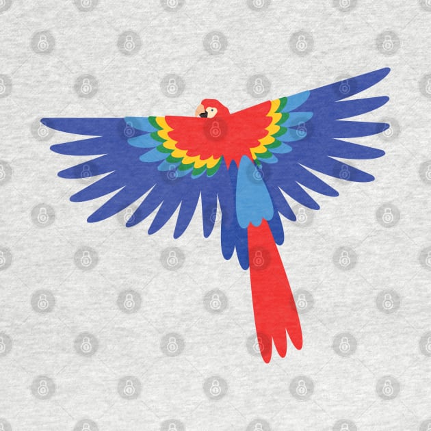 Colorful scarlet macaw by Geramora Design